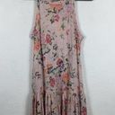 Rebecca Taylor  Marlena Pink Floral Linen Jersey Sleeveless Mini Dress Large Photo 2