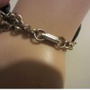 Monet Vintage  Charm Bracelet Black Enamel Gold Tone 7.5 Inches Photo 3