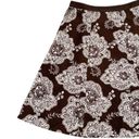 Talbots  Skirt Brown White Paisley Floral Cotton A-Line Flare Circle Skirt Size 8 Photo 3