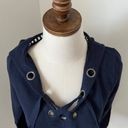 Nic & Zoe  Hoodie Women Medium Blue Lace Up Sweatshirt Cotton Blend Pullover EUC‎ Photo 8