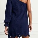 Hill House NWT  The Mila Dress One-Shoulder Eyelet in Navy Linen sz S Photo 1