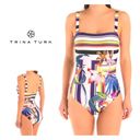 Trina Turk New.  floral swimsuit….size 8 Photo 1