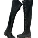 Free People  Boots Lace Up Zipper Over The Knee Retro Thigh High Combat Size 36/6 Photo 2