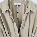 L'Academie L’Academie The Ismene Mini Shirt Dress‎ Long Sleeve Collared Khaki Tan Sz Large Photo 7