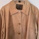 st. john's bay  Tan Genuine Suede Leather Barn Coat Button-Up Jacket Large Blazer Photo 5