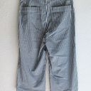 Madewell  Emmett Wide-Leg Crop Pants in Herringbone Railroad Stripe Sz 31 Photo 3