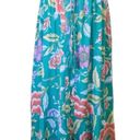 Rachel Zoe NWT  Maxi Skirt Aqua Coral Tropical Floral Button Front Size Small NEW Photo 15