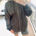 Guess  olive green satin hooded bomber jacket Photo 3