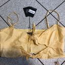 Reformation NWT  Peyton Linen Tie Front Crop Top in Buttercup Yellow Size Large Photo 7