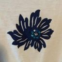 June  Crewneck T-Shirt White Navy Daisy Photo 2