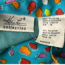 Kathie Lee Collection Vintage  90s Colorful Blue Mini Shirt Dress Size 16 Photo 3