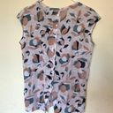 Rachel Zoe Womens Linen Pink Geometric Floral T Shirt Size S Photo 1