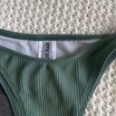 Ribbed Cheeky Bikini Bottoms Green Size M Photo 1