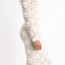 Dress the Population  Cream Backless Lace Body Con Long Sleeve Midi Dress XS Photo 0