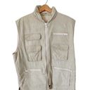 Banana Republic VINTAGE  Bush Vest Hoodie Tan Khaki Cargo Zip Pockets Safari XL Photo 11