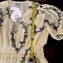 Ganni  NWT Mini Dress Sz 40 US 8 10 Butter Yellow Black Floral Puff Sleeve Girly Photo 15