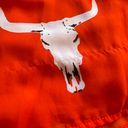 Peach Love California Cattle Skull Off The Shoulder Top in Red Orange, Small NWT Photo 6