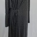 Caslon New  Cozy Knit Long Sleeve Wrap Dress Side Tie Midi Charcoal Grey Photo 8