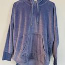 Donna Karan  Purple Velour Sweatshirt Soft S Oversized Hooded Cozy B5 Photo 0