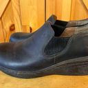 Born concept Boc  Womens Size 9M Loafers Wedge Heel Slip On Casual Black Leather Photo 0