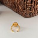 Onyx Adjustable  Gold Ring Size 6 Photo 2