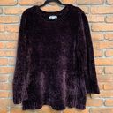 Orvis  Chenille Velour Crew Neck Long‎ Sleeve Pullover Sweater Purple - Size XL Photo 0