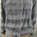 Dennis Basso Dennis by  Faux Fur Grey Coat Jacket Rhinestone Brooch Closure Large Photo 2