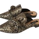 DKNY Pier Gold Metallic Brocade Knotted Bow Mules Size 7.5 M Pointed Toe Mules Photo 0
