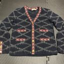 Tory Burch  Tweed Trim‎ Cardigan Sweater Coat Blue Red Gold Womens size small Photo 3