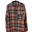 ZARA  Orange Plaid Shacket Thick Flannel Shirt Sz Medium Button Up Photo 0