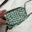 Vera Bradley 🔥 Mint Green Leaf Organizer Crossbody Wristlet Wallet Photo 7