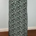 Vintage Blue  Maxi Skirt in Black Green All-Over Floral Side Slits Size Small Photo 6