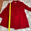 Hilary Radley Vintage Wool Cashmere Made in Italy Blend Red PeaCoat Coat size 2 Petite HEMMED Photo 8