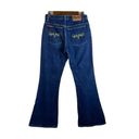 Mudd Vintage  Sz 9 Juniors Y2K Flare Denim Jeans Embroidered Yellow Back Pockets Photo 1