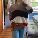 Rue 21 Purple, White, and Orange Striped Sweater Photo 3