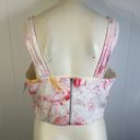 BCBGMAXAZRIA NWT  Women's Woven Printed Floral Sleeveless Crop Top Size Large Photo 3