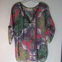 Yumi Kim  Womens Size S Silk Short Kimono Sleeve Blouse Keyhole Tie Neckline Photo 0