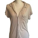 Eberjay Eberjey Peach And Lavender Striped Pajama Top Sz Large Photo 0