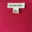 st. john's bay Red Argyle Sweater Lightweight Comfy Cardigan Womens Large Photo 3