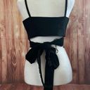 Endless Rose Endless Rise Black Microsuede Wrap Crop Top Photo 4