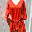 Natori NWT  tie front cotton poplin tunic blouse shirt small Photo 0