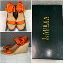 Ralph Lauren Lauren  Shoes Women's 7.5B Indigo Orange Espadrille Wedge Ankle Photo 1