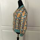 Crazy Train  YELLOW & BLUE AZTEC GEOMETRIC WESTERN COUNTRY COWGIRL BOMBER JACKET Photo 2