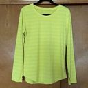 Zyia  Active Subtle Stripe Long Sleeve Tee Size Medium Neon Yellow Photo 1