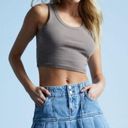 PacSun Medium Blue Pleated Low Rise Denim Skirt In Size 24 Photo 2