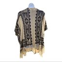 Flying Tomato  Western Boho Poncho Sweater with Fringe Size Small/Medium Photo 2