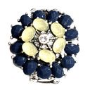 Style & Co NEW Crystal & Glass Stone FLOWER RING 1-1/8” Silver Stretch Blue Yellow Gems Photo 2