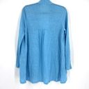 J.Jill  Women's Knit Love Linen Open Front Portofino Cardigan Blue Size Medium Photo 1