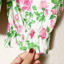 Hill House  The Isabella Top Pink Roses Poplin Puff Sleeve Tie Front Floral Photo 6