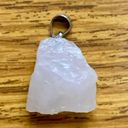 Natural Rose Quartz Stone Pendant Pink Photo 0